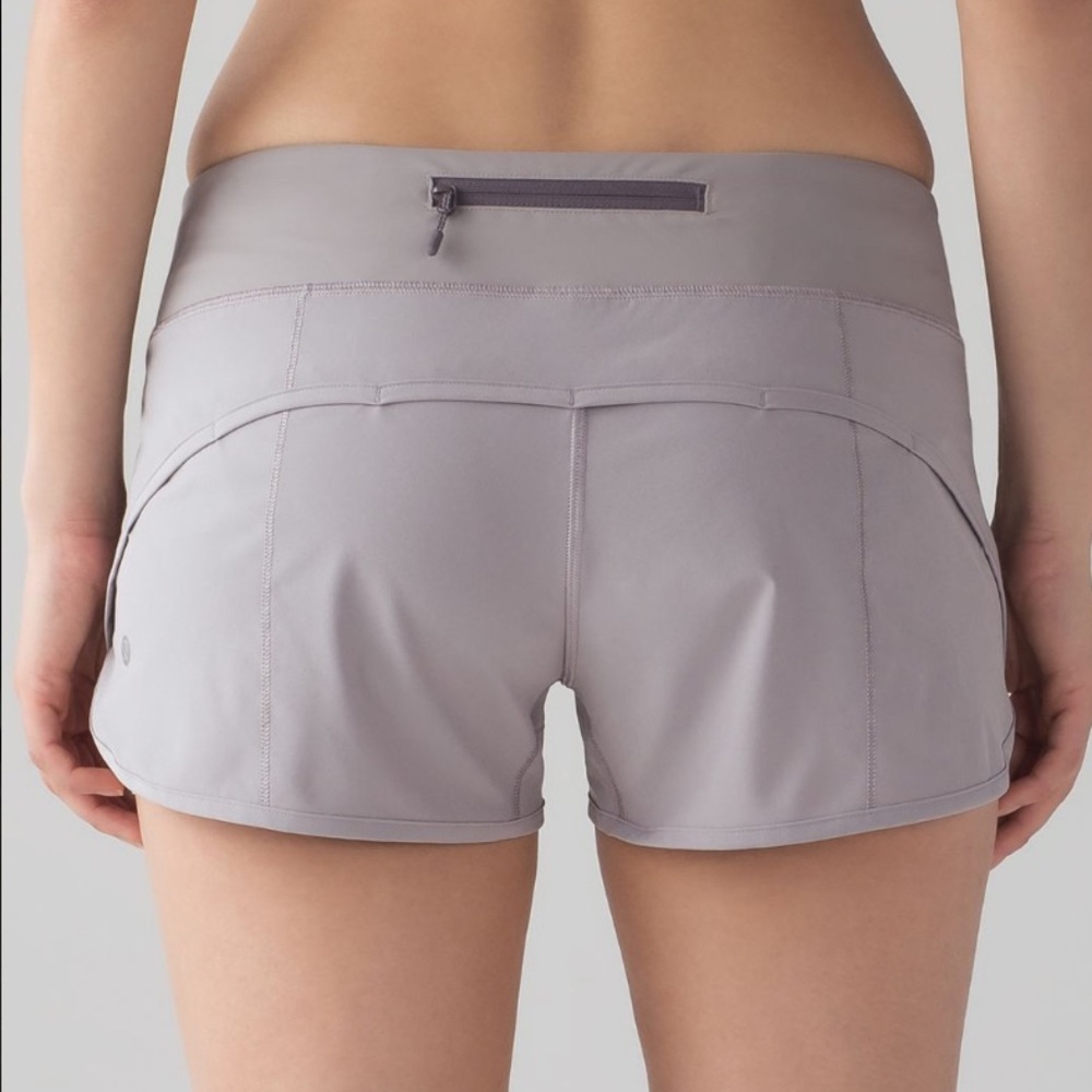 lululemon speed up shorts - dark chrome - size 8 - VEUC